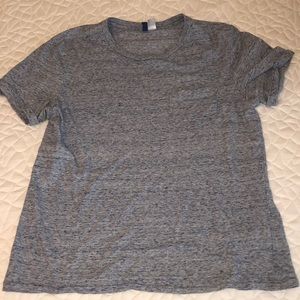 Blue Divided Short Sleeve T-Shirt w/ Front Pocket